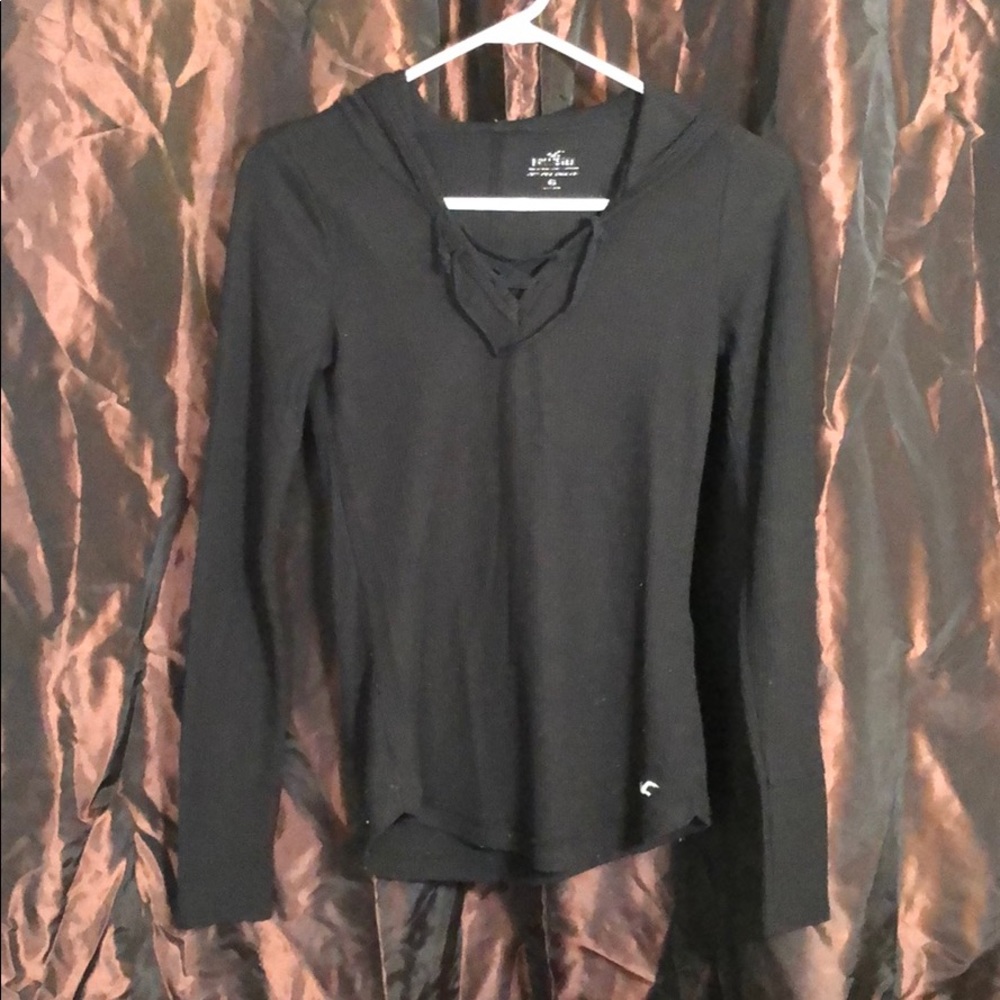 Hollister black  long sleeve thermal hoodie